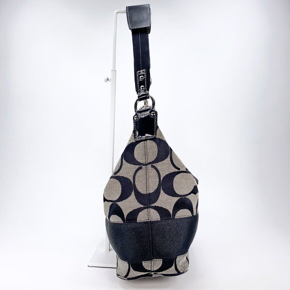 COACH Hobo Signature Stripe Canvas Shoulder bag - E1094-F15197 - Picture 9 of 15